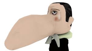 caricatura de un hombre con una gran nariz