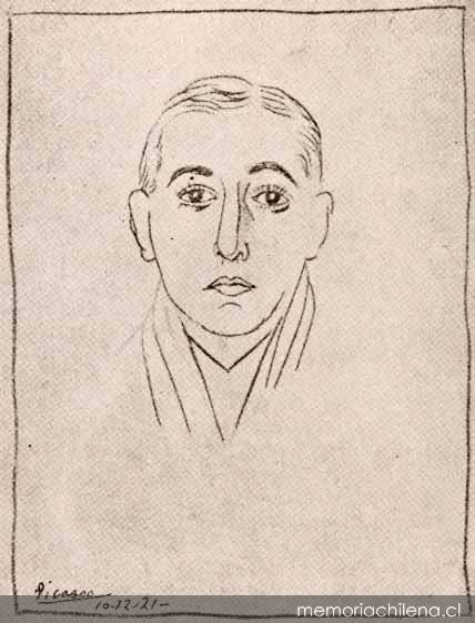 Retrato de Vicente Huidobro por Pablo Picasso