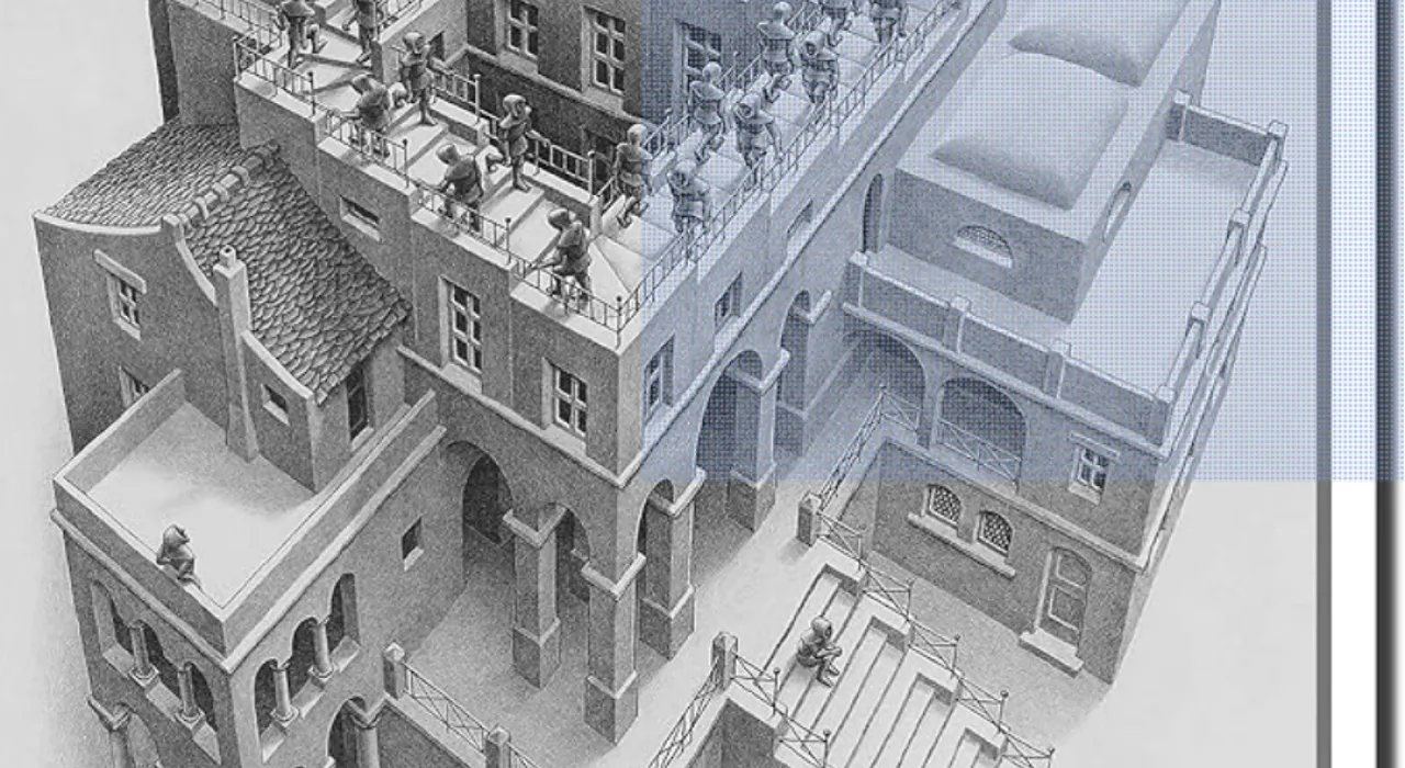Poema Tramos Pág. 357 (Imagen de la escalera de Escher)